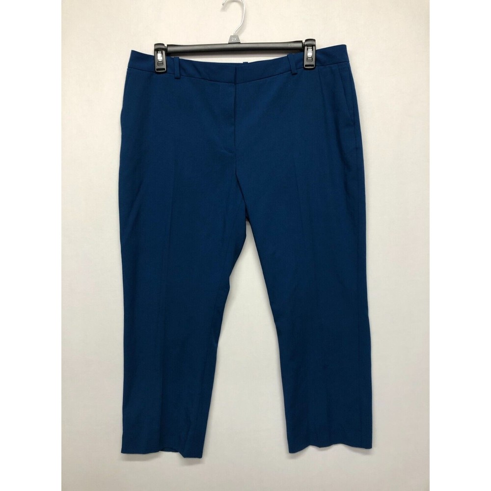 CK Calvin Klein Women Capri Crop Dress Pants Size 16 Blue B242 -20